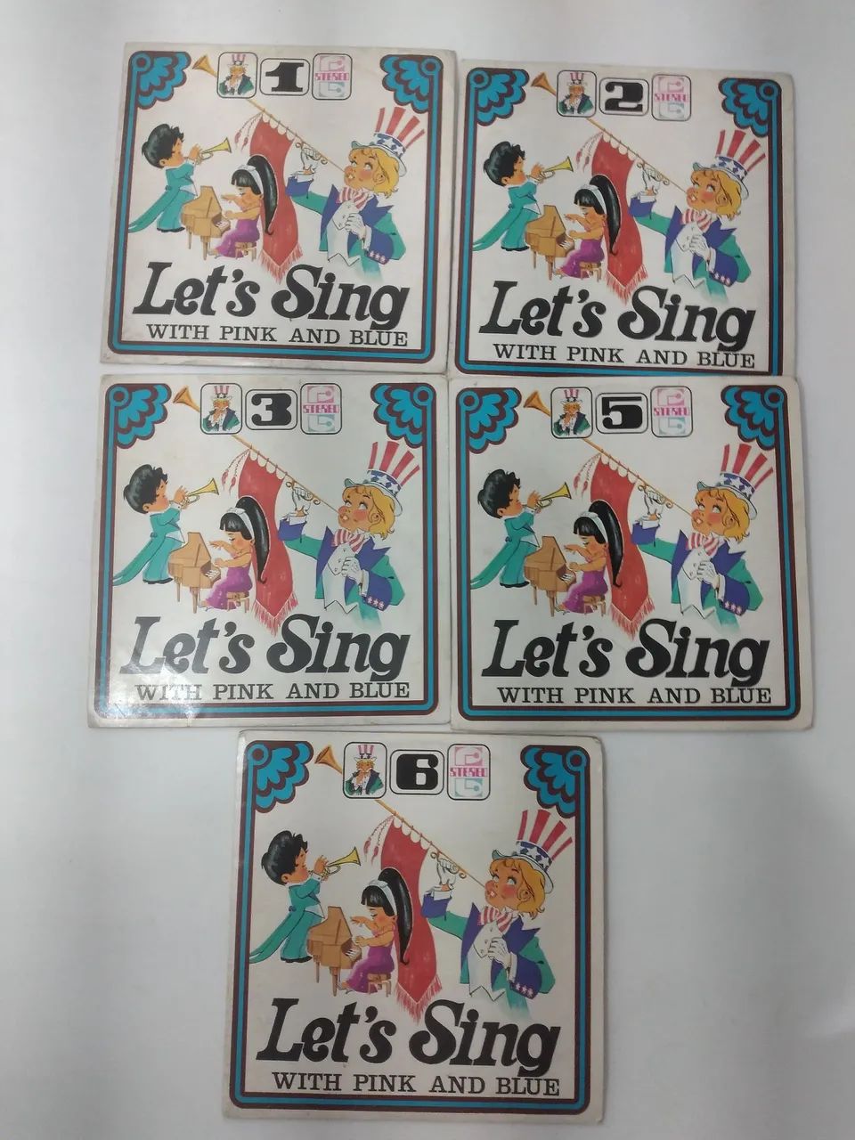 Raro Lote Discos de Vinil Compacto  Let's Sing - Coleção com 5  Vinis