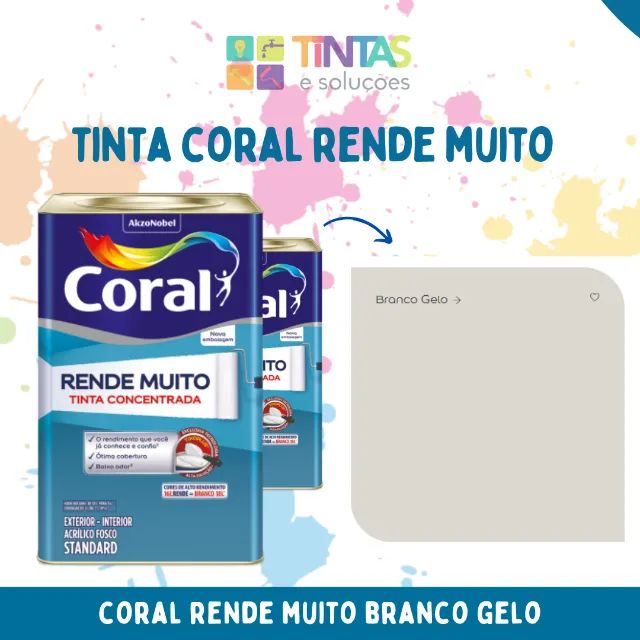 Tinta Coral Rende Muito Branco Gelo