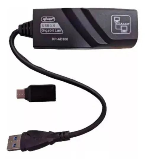 Adaptador USB 3.0 e Tipo-C para RJ45 - Gigabit Ethernet 10/100/1000 Knup KP AD106 - Foto 3