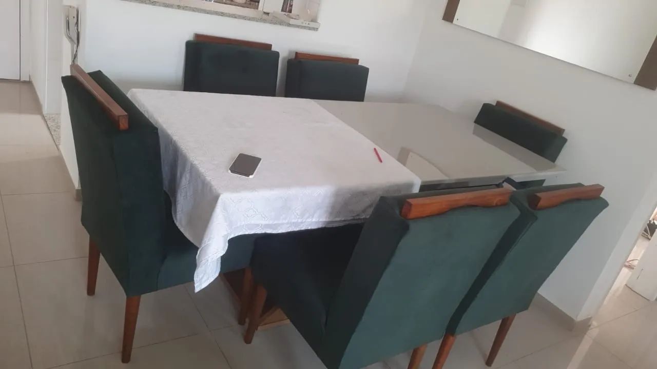 Conjunto de Cadeiras de Veludo Cinza - Foto 5