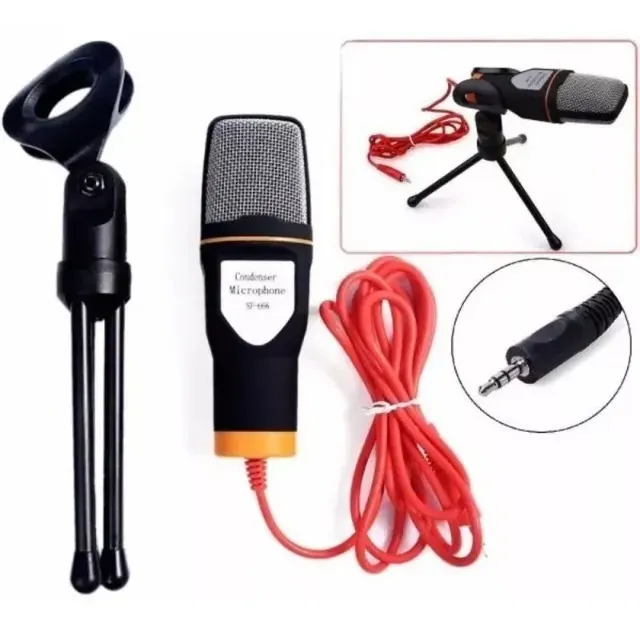 Microfone Condensador de Mesa Com Tripé Knup - KP-917