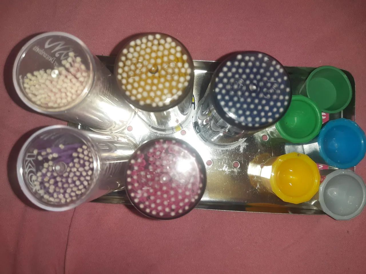 5 potes micro brush + 5 potes dappen odontologia ou cílios - Foto 2