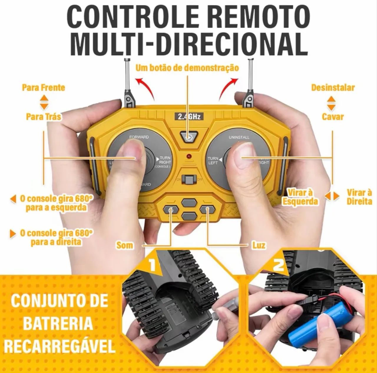 Escavadeira de controle remoto  - Foto 3