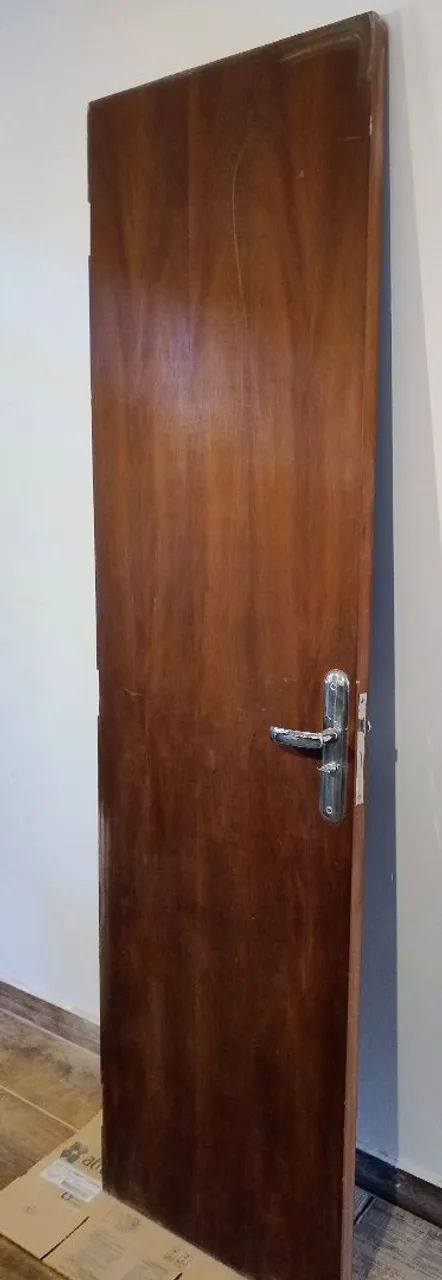 Porta de Madeira Sólida Banheiro Com Fechadura Pado  de Banheiro 61x21064706494483203121