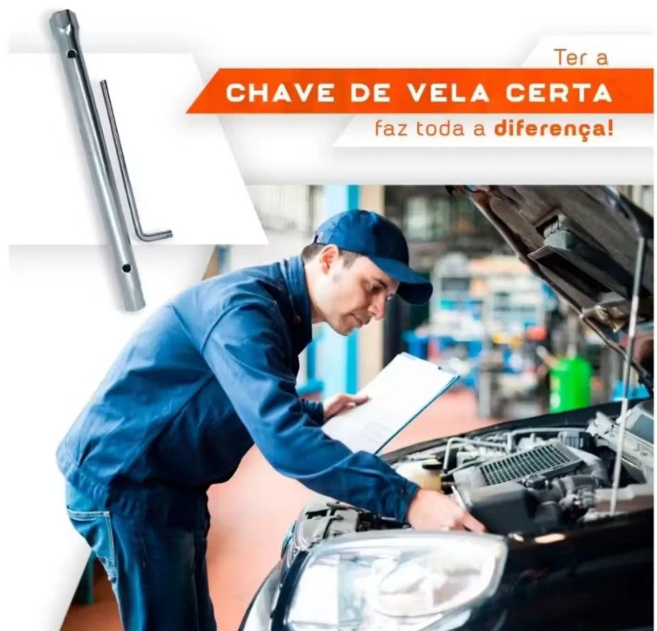 Chave De Vela Longa 14mm para carro Renault Logan Sandero Kwid - Foto 4