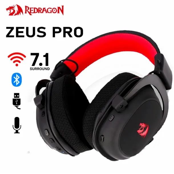 Headset Redragon Zeus Pro RGB 7.1 Sem fio - Fones de Ouvido