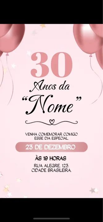Crio convites de aniversário digitais