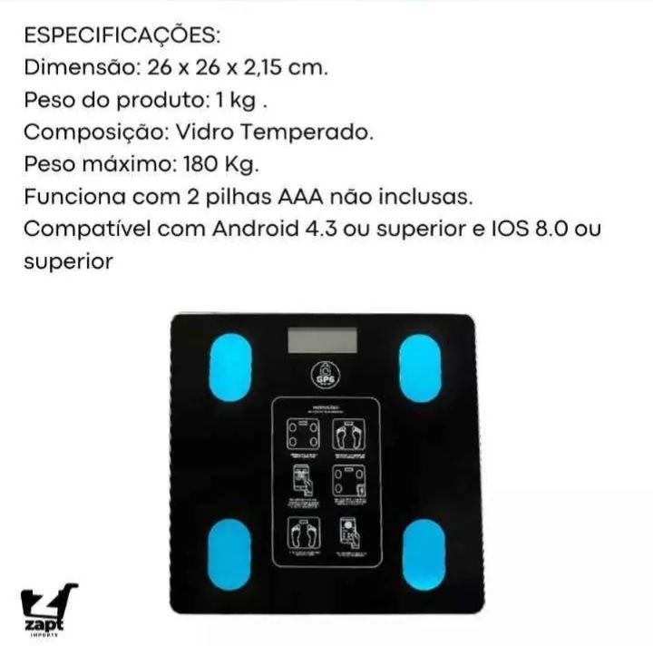 Balança Digital Corporal Bioimpedância Bluetooth - Foto 2