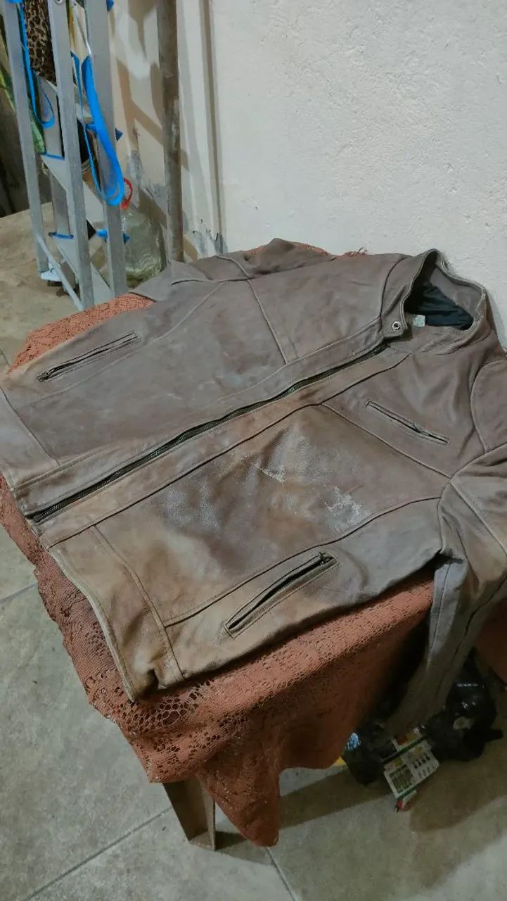 Jaqueta de couro legítimo