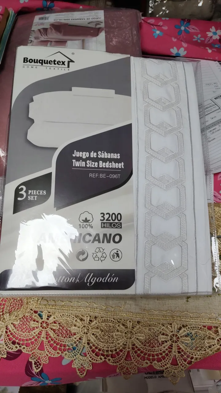 Jogo de Lençol Solteiro 3200 Fios Algodão - Novo