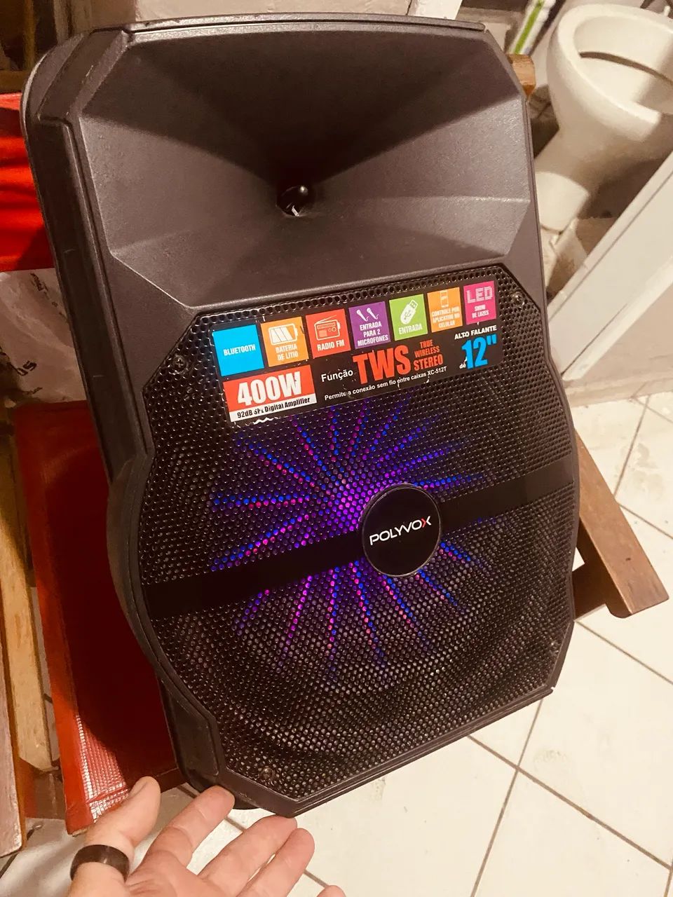 Caixa de som Bluetooth grande 12 polegadas bateria - Foto 2