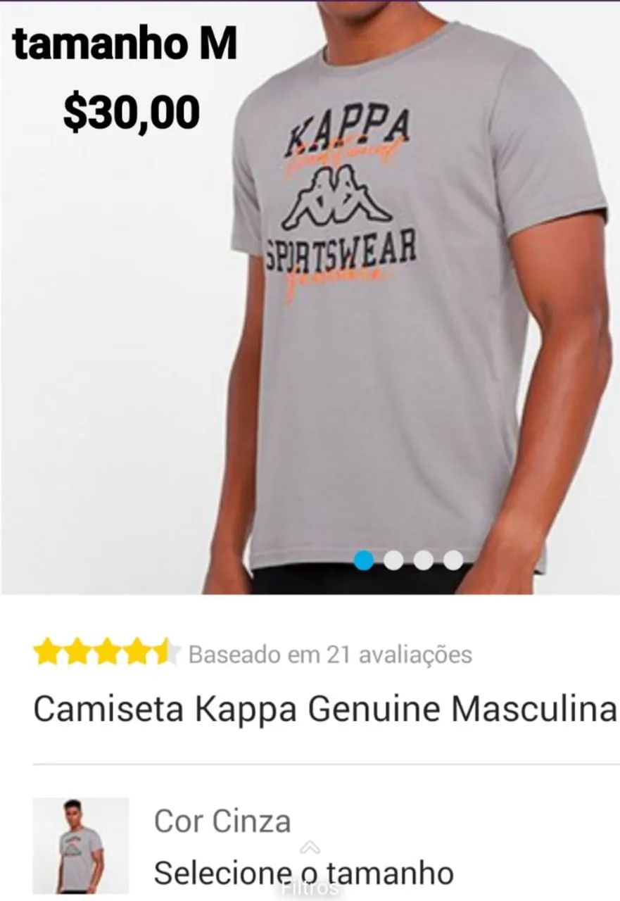 Camiseta Kappa M ou G. - Original  - Foto 4