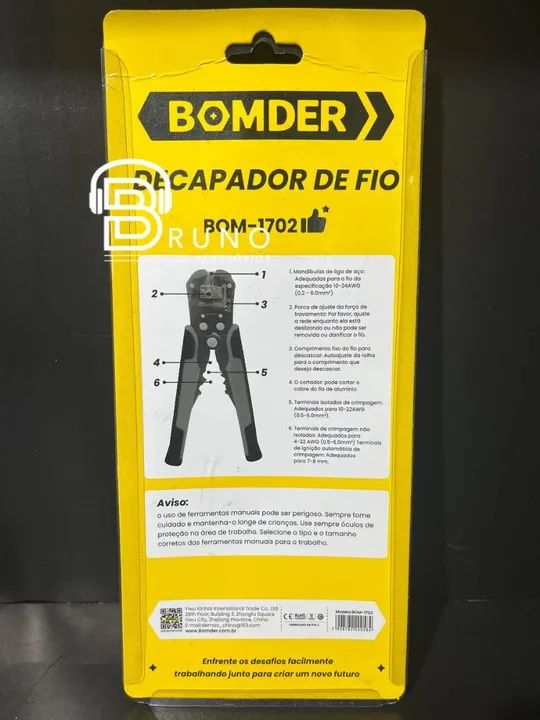 Alicate para Crimpar e Descascar Fios - BOMDER - Foto 3