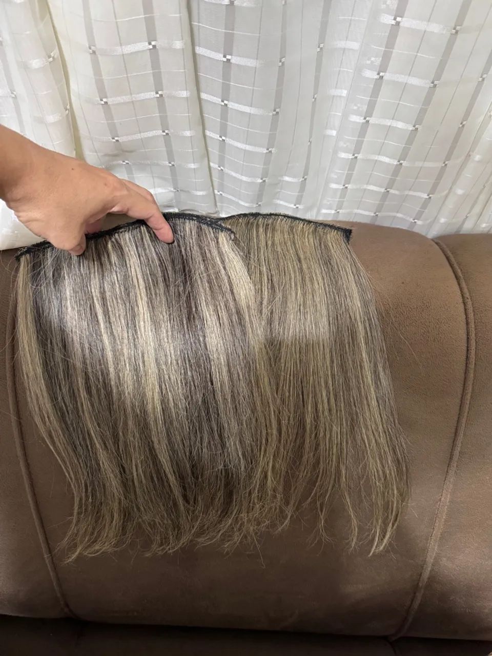 Conjunto 2 telinhas cabelo humano loiro mesclado 