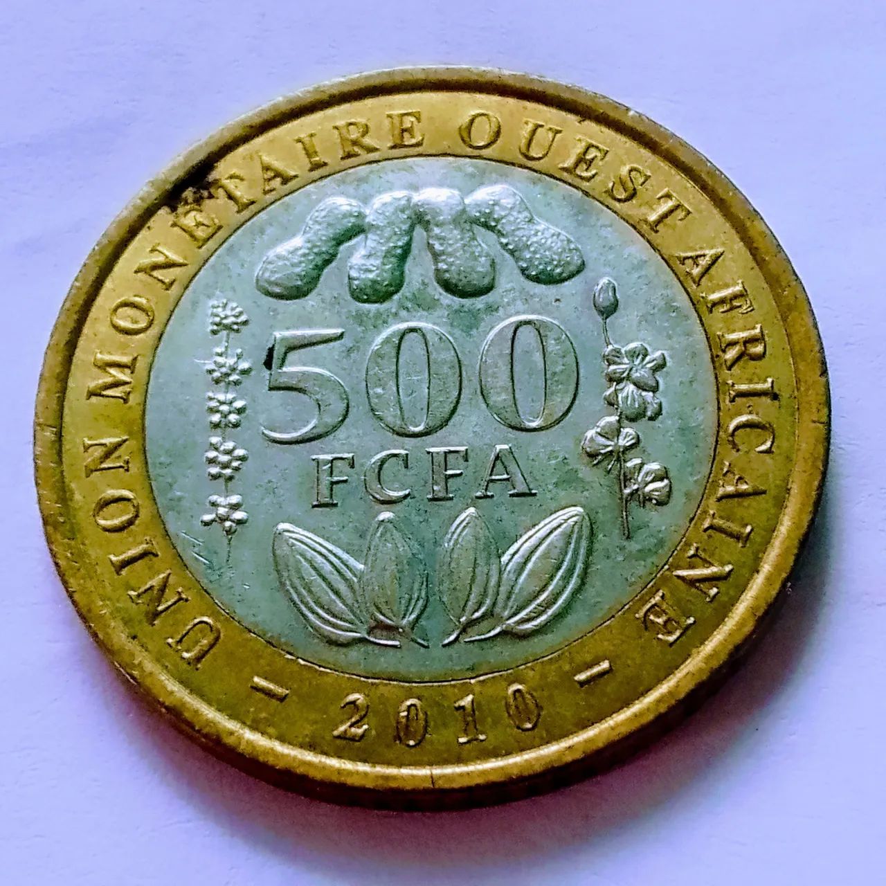 Moeda Estrangeira 500 Francos CFA 2010 - África Ocidental Bimetálicab<br> - Foto 2