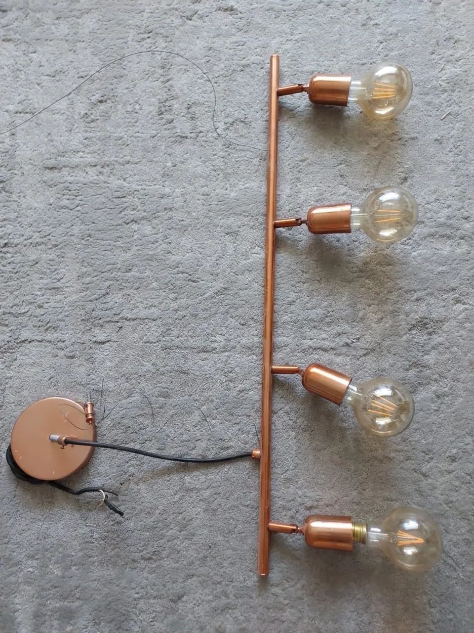 Luminária de teto cobre 4 lâmpadas