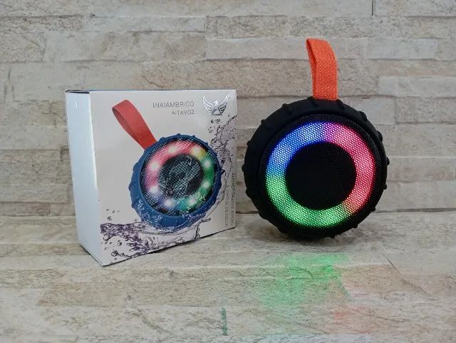 Caixa de Som Bluetooth a Prova D'agua formato Pneu Led RGB Portátil - Foto 4