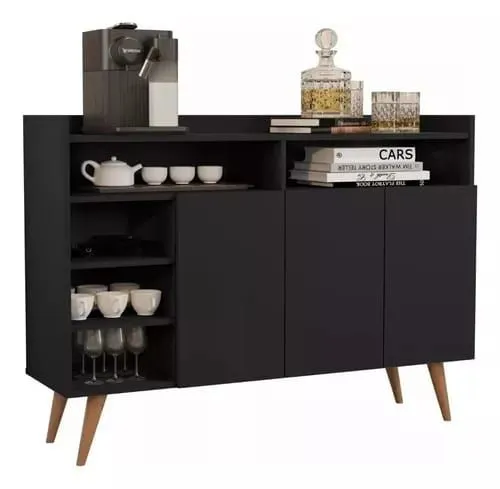 Aparador Buffet Preto com Design Moderno
