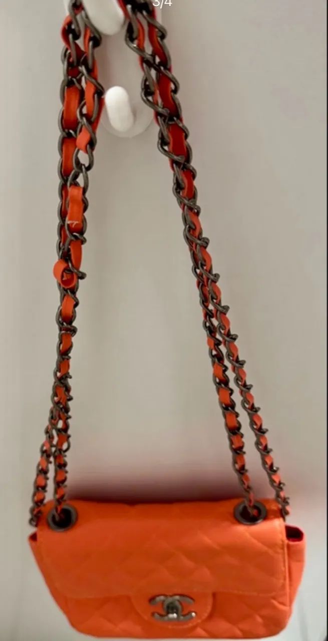 Bolsa Matelassê Laranja Clássica - Foto 4