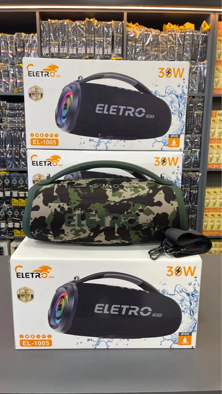 Caixa de Som Bluetooth ELETRO 30W Impermeável - EL-1005
