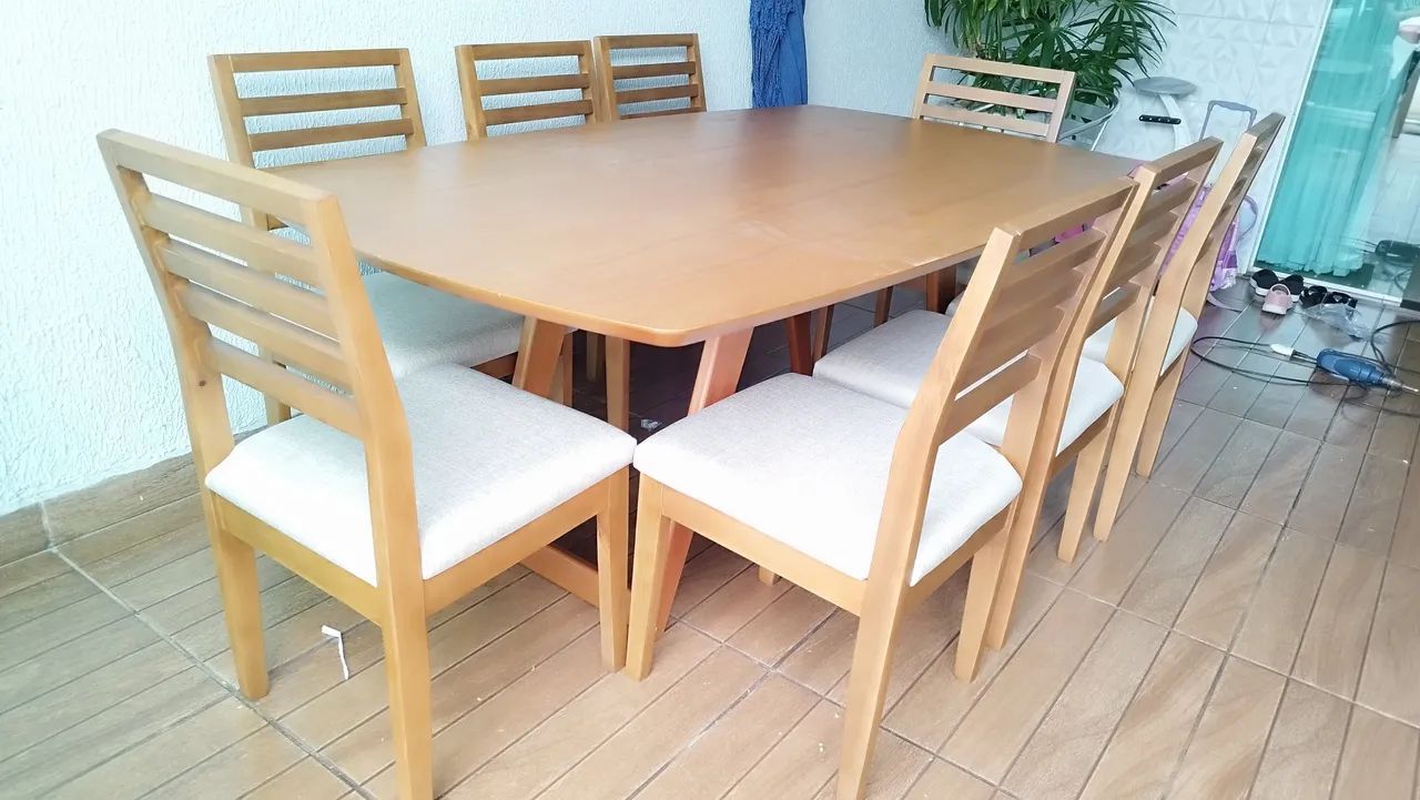 Mesa retangular de madeira pronta entrega 