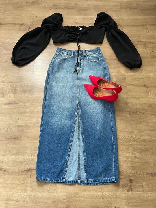 Cropped Preta com Mangas Bufantes tam M Divided - Foto 3