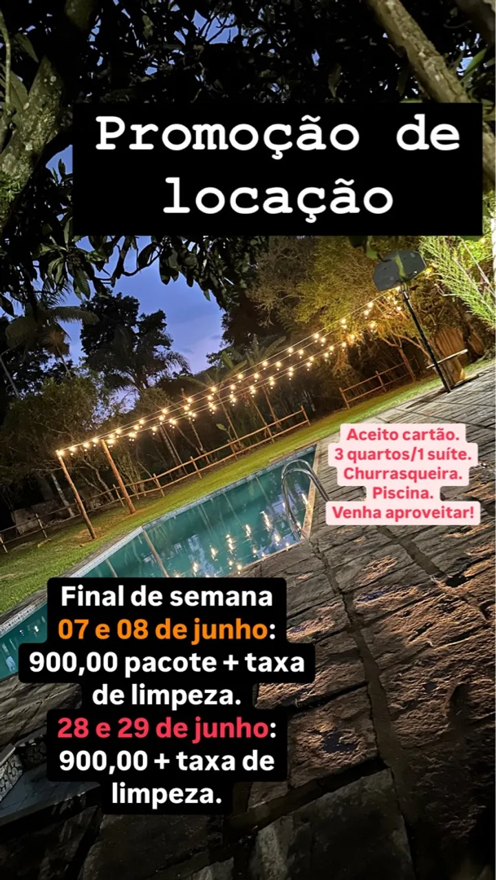Sítio de locação para finais de semana