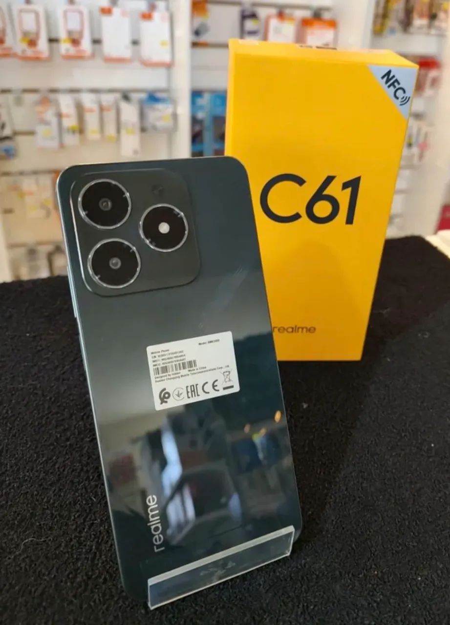 Smartphone Realme C61 - NFC + Câmera Boa - custo e benefício 256Gb - Verde