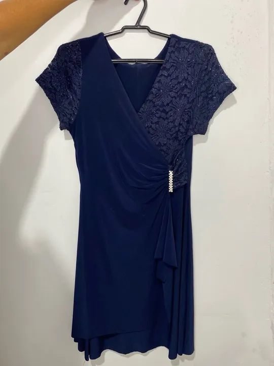 Vestido azul de renda - Foto 2