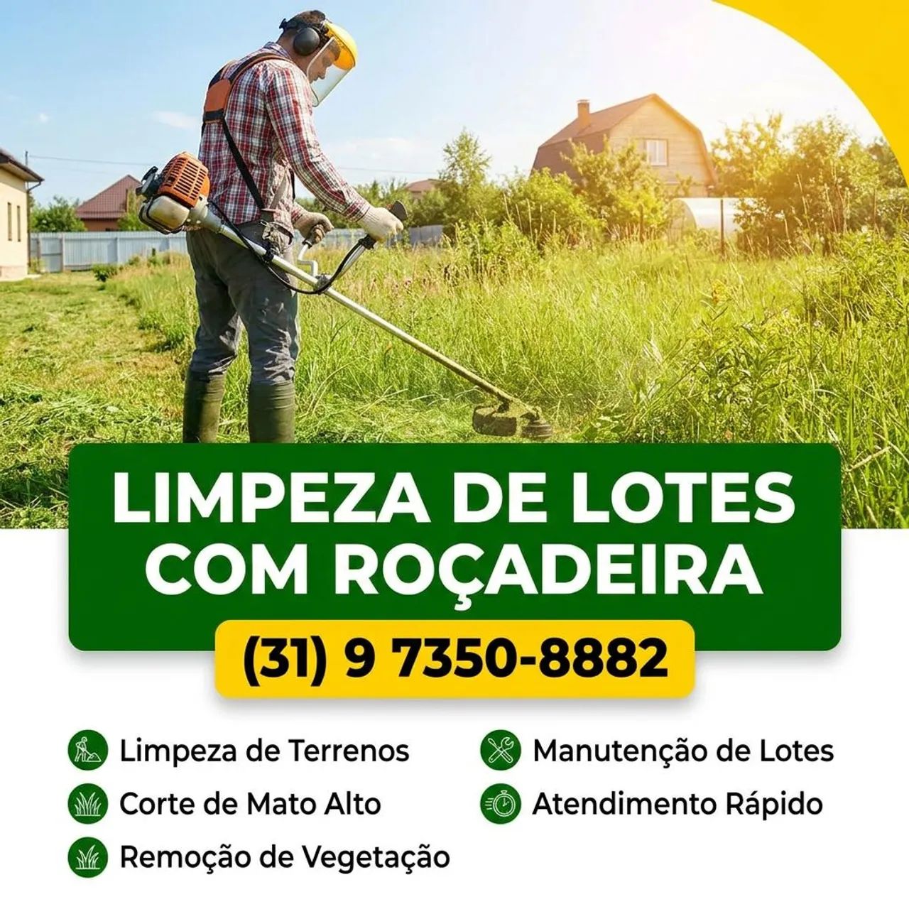 Limpeza de Lote e Terreno com Roçadeira - Rápido e Preço Justo