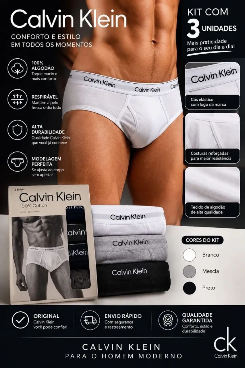 Kit cueca Calvin Klein original 
