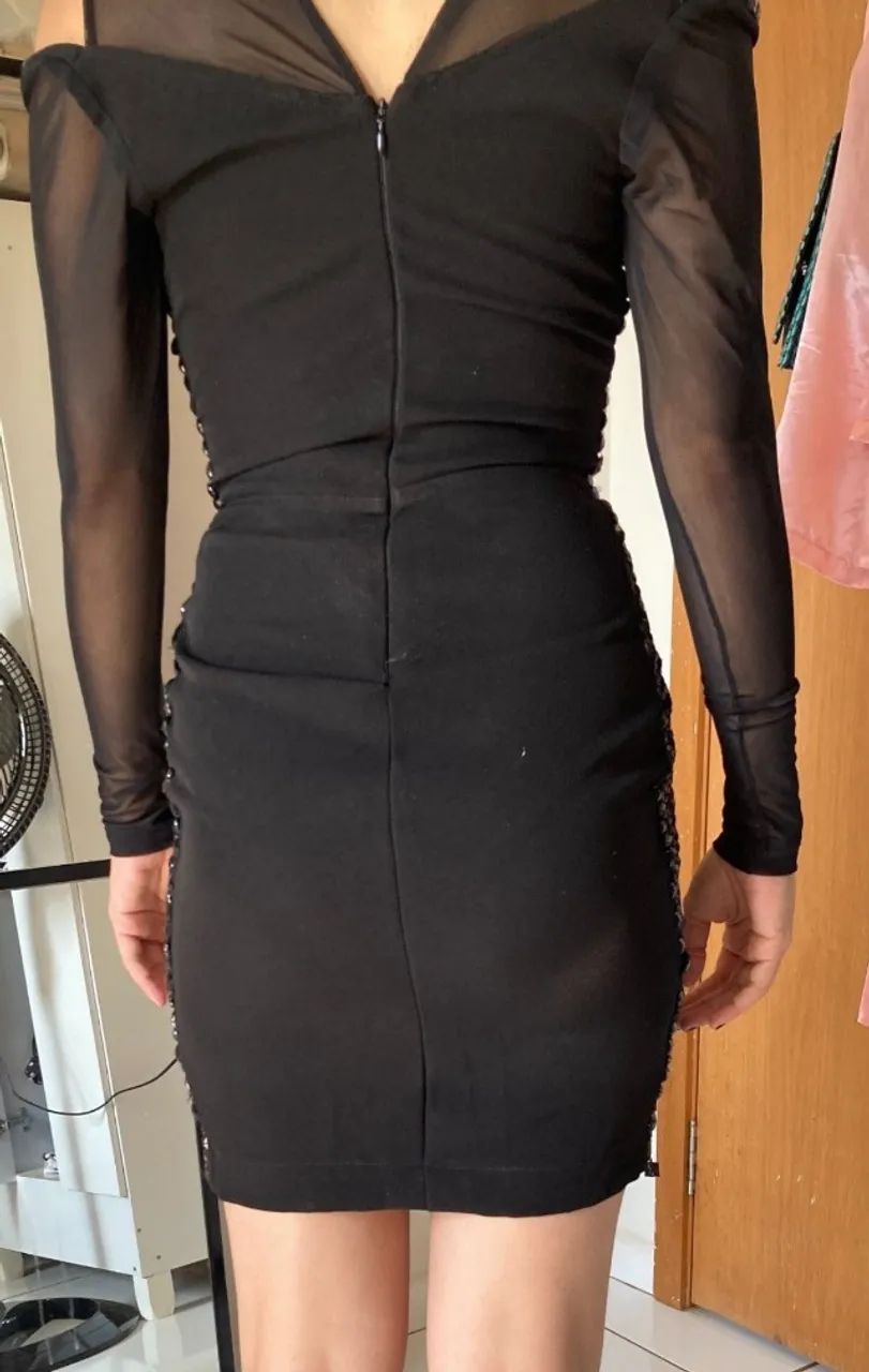 Vestido preto pedraria marca le blog store - Foto 3