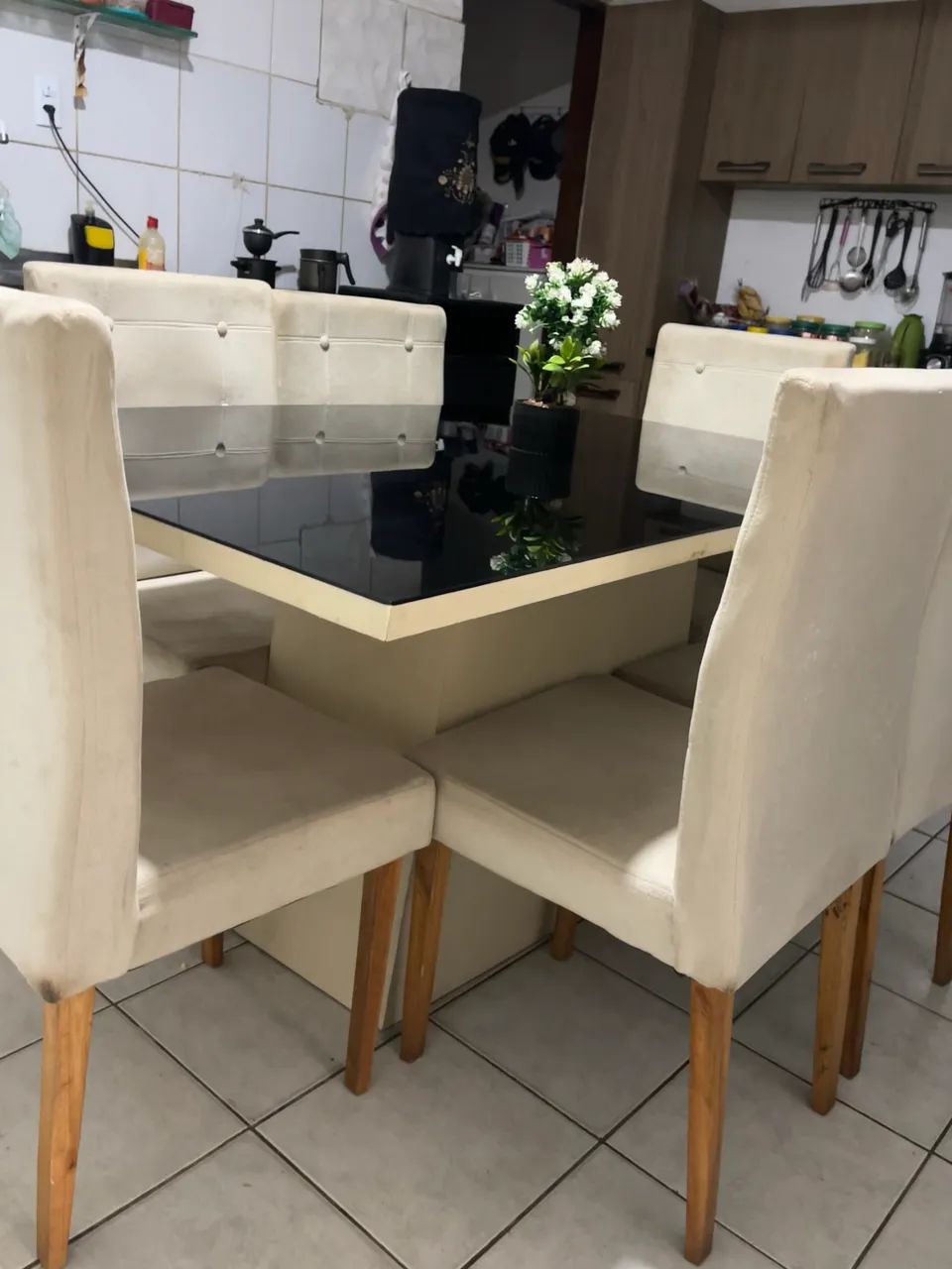 Mesa 6 cadeiras vidro - Foto 2
