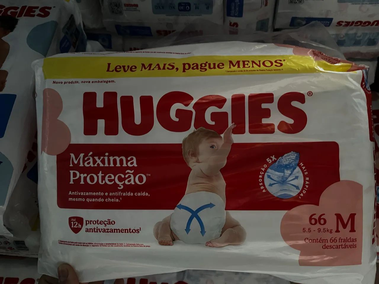 Huggies Máxima Proteção - M - 66 fraldas