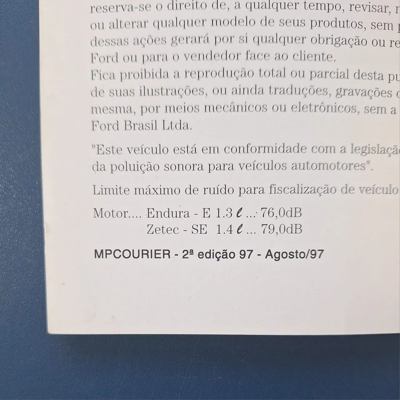 Manual da Courier 1997 Original s/ preenchimento - Foto 4