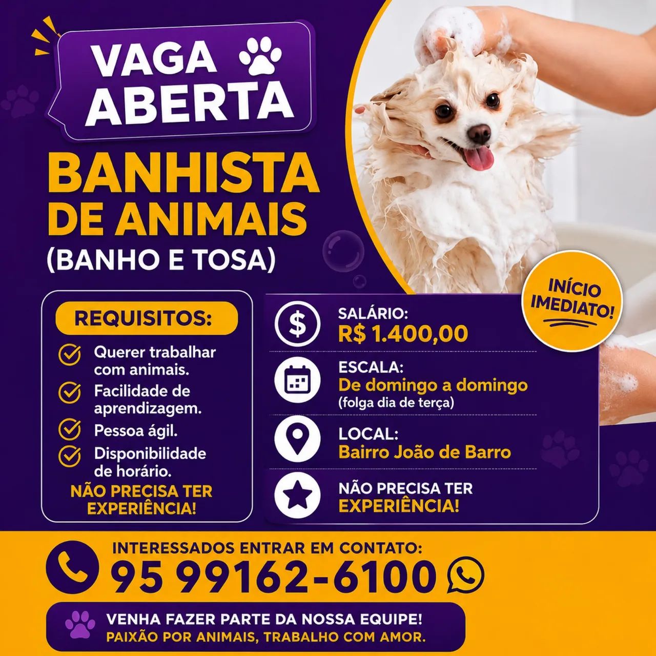 Vaga pra rapazes 