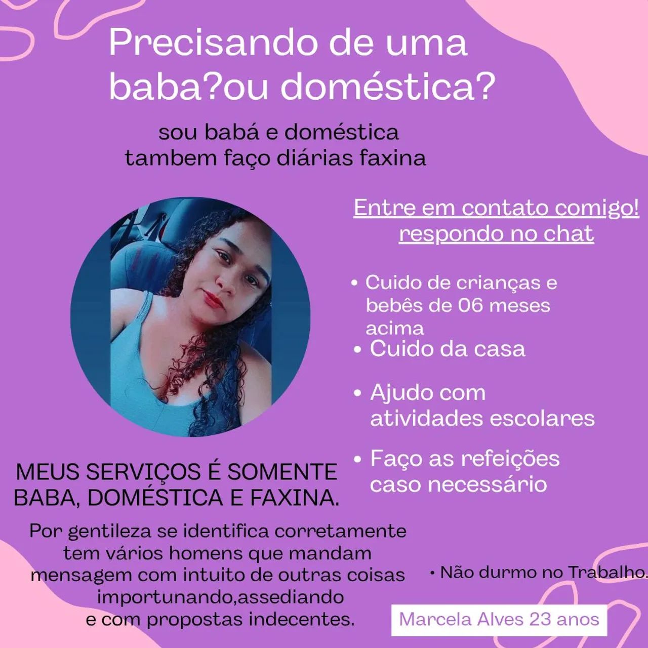 Faxina/baba/doméstica