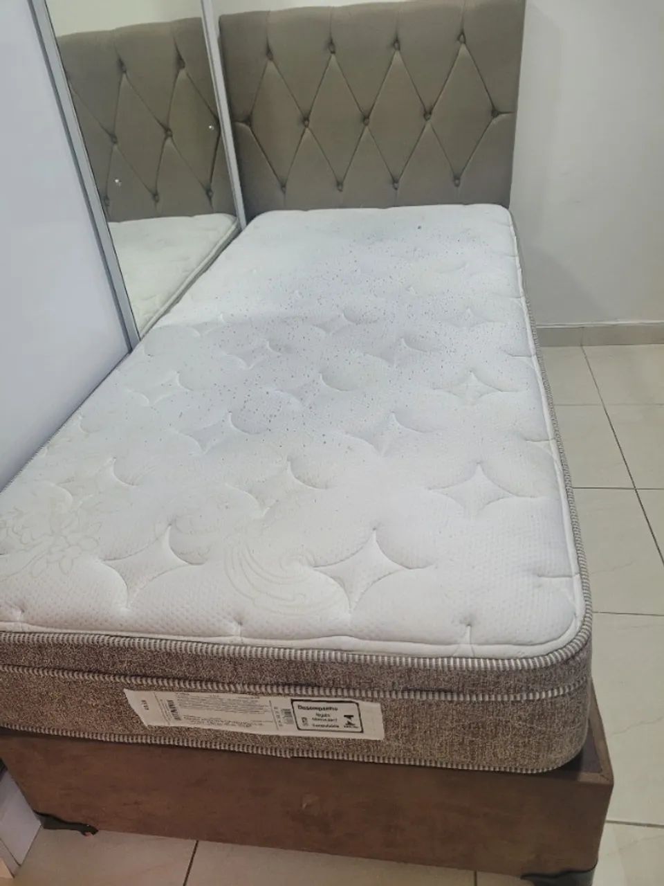 Cama box solteiro com colchão e cabeceira - Foto 2