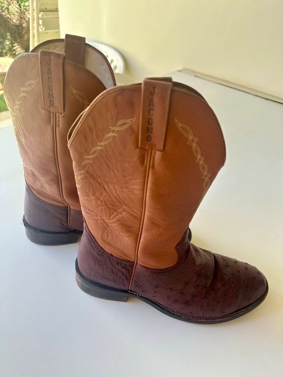 Bota Texana Jacomo Couro de avestruz legítimo  - Foto 4