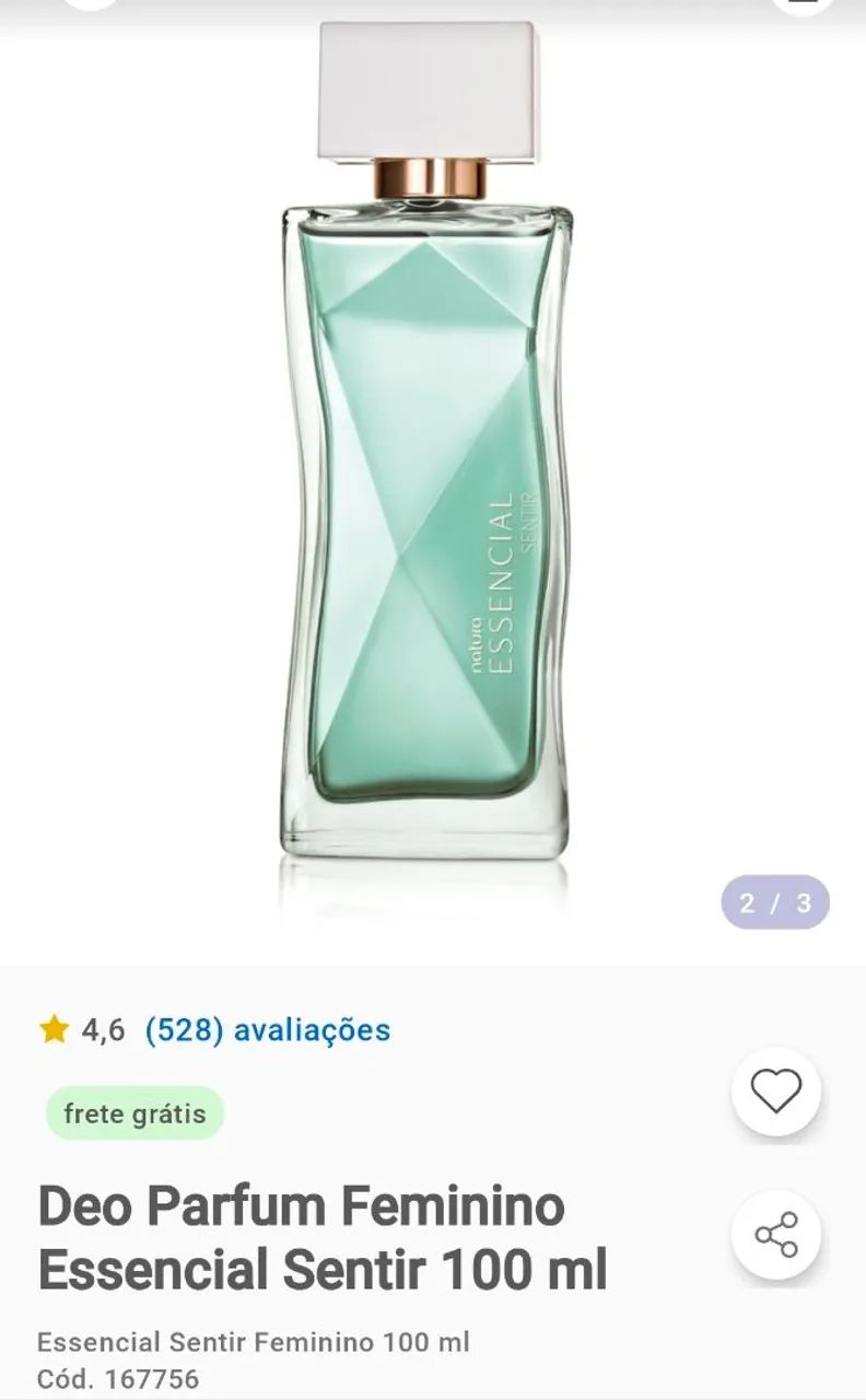 Perfume essencial feminino Sentir 