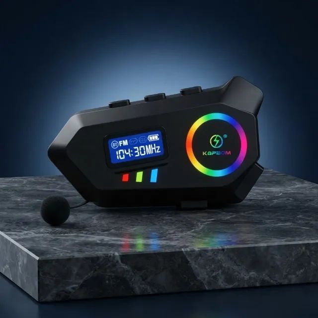 Intercomunicador Capacete Kapbom Bluetooth 5.2 IP67 RGB - Foto 3