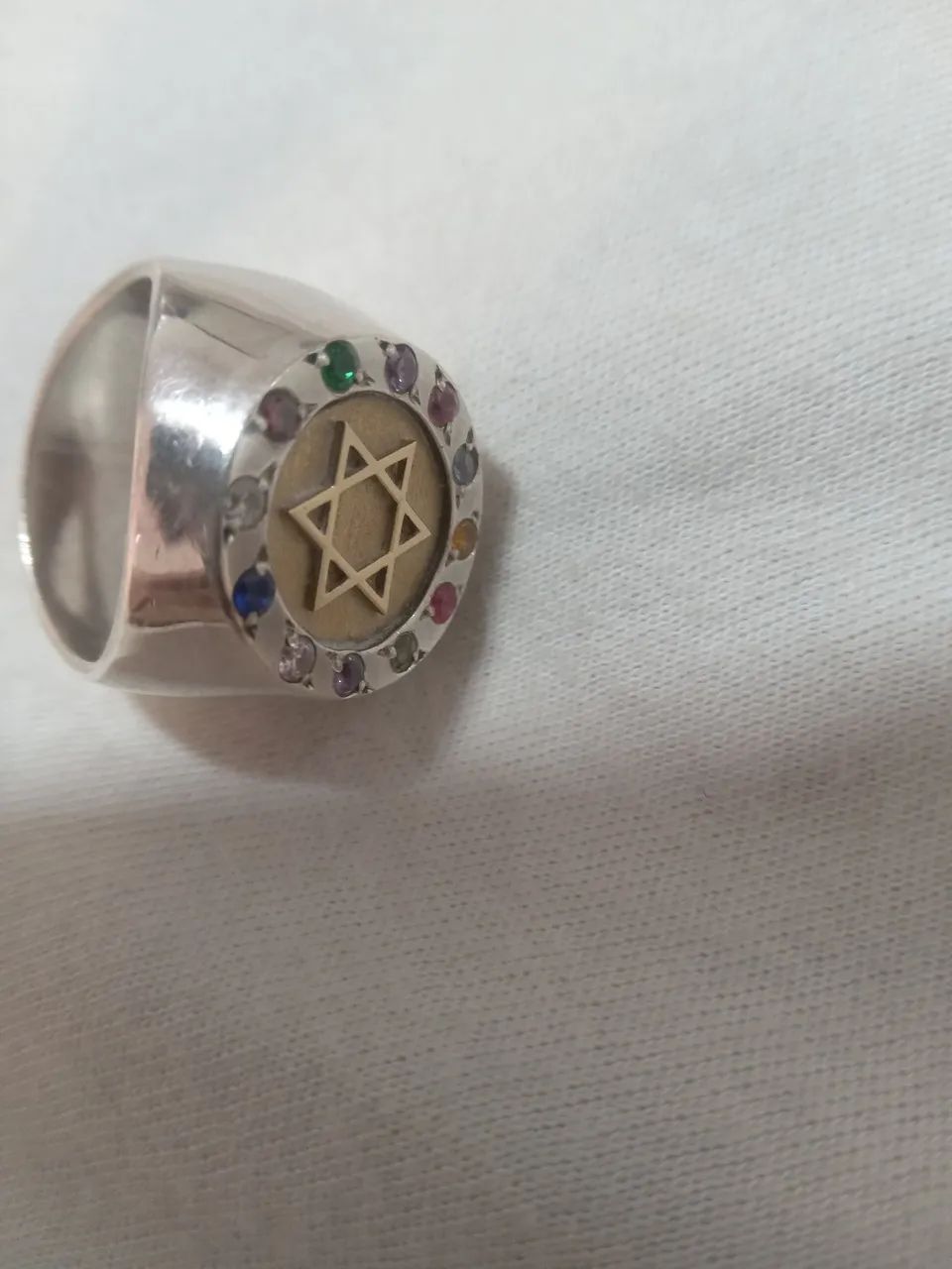 Anel estrela Davi ouro e prata - Foto 3