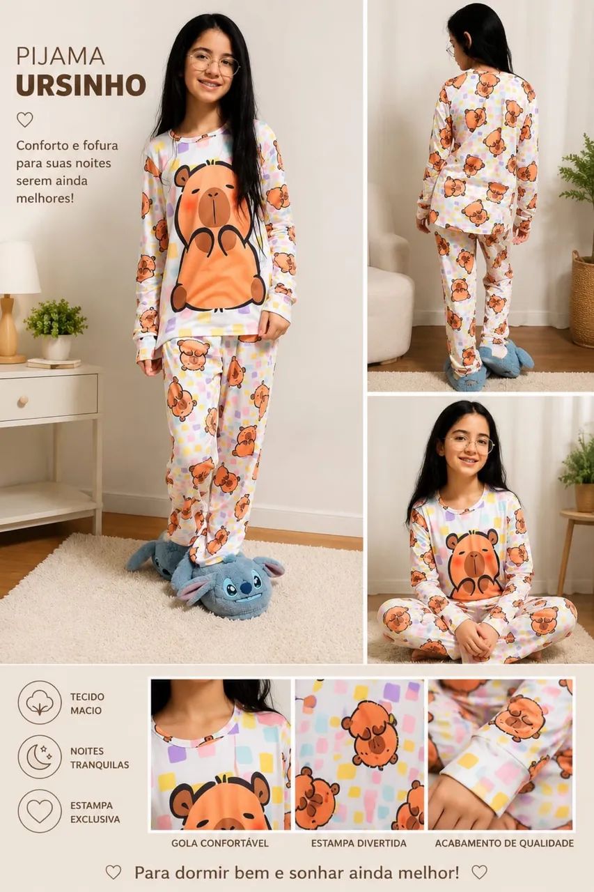Pijama de capivara 