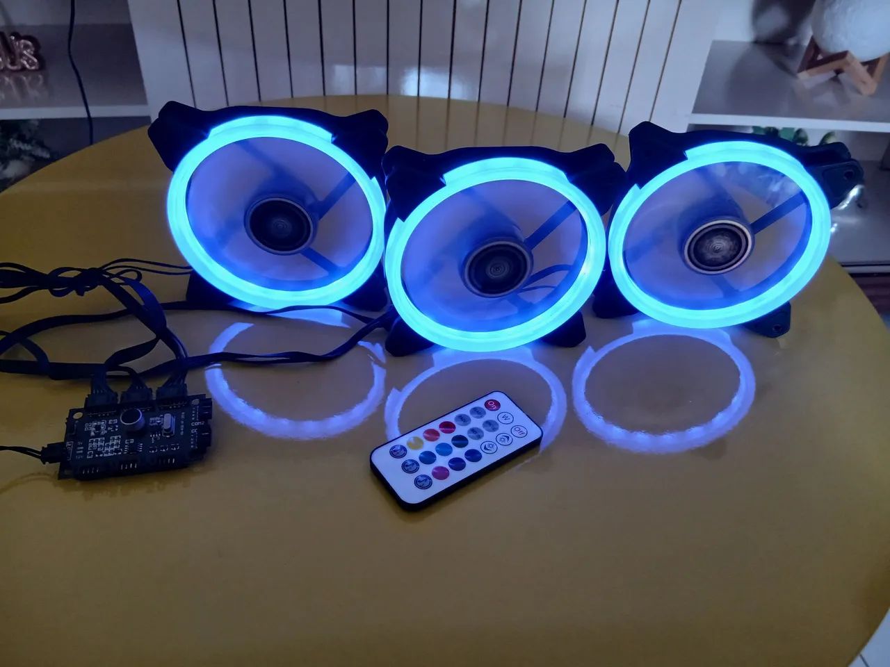 3 FANS ARGB PARA PC - ACOMPANHA CONTROLADORA 