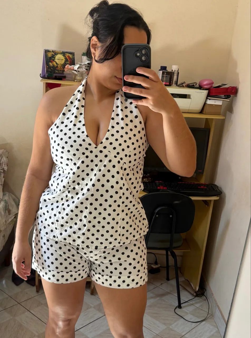 Conjunto estampa de poá 