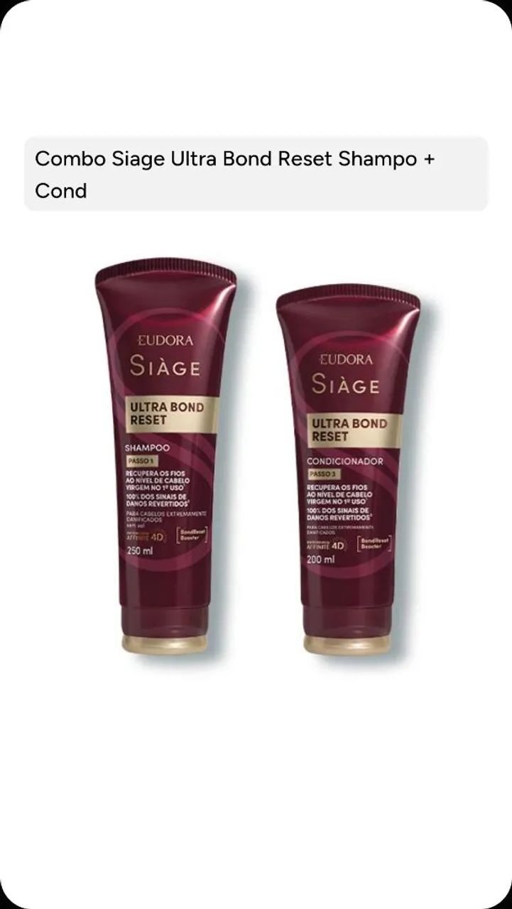 Combo Siage Ultra Bond Reset Shampo + Cond
