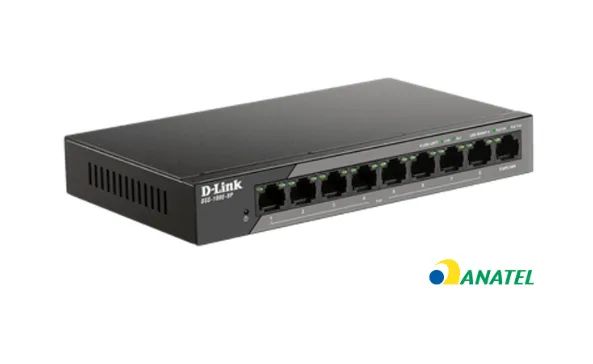 Switch 9 portas Plug & Play POE até 250mDSS-100E-9P