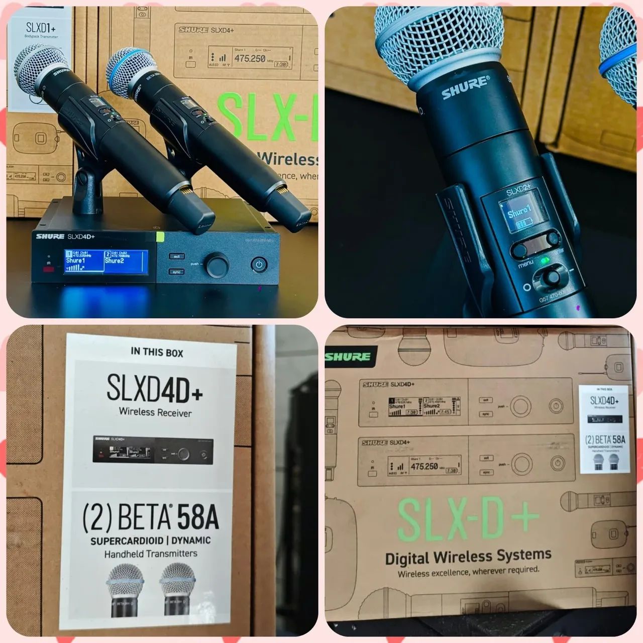 MICROFONE SHURE SLXD4D ORIGINAL DUPLO