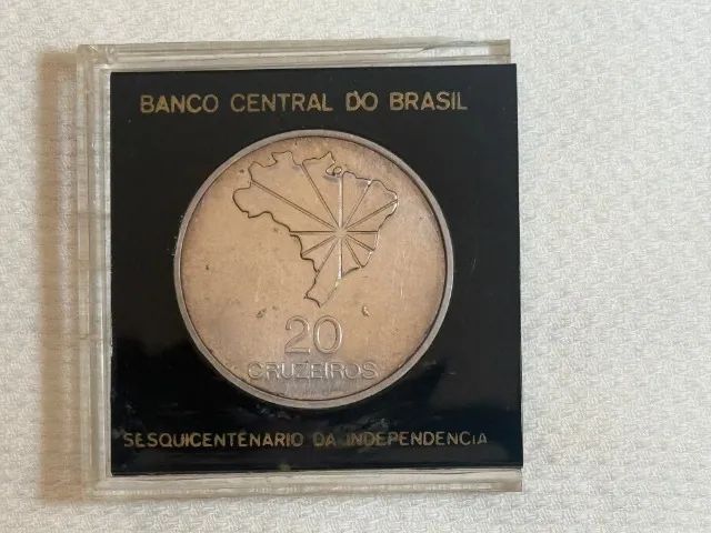 Moeda 20 Cruzeiros Sesquicentenario Independencia Do Brasil - Foto 2