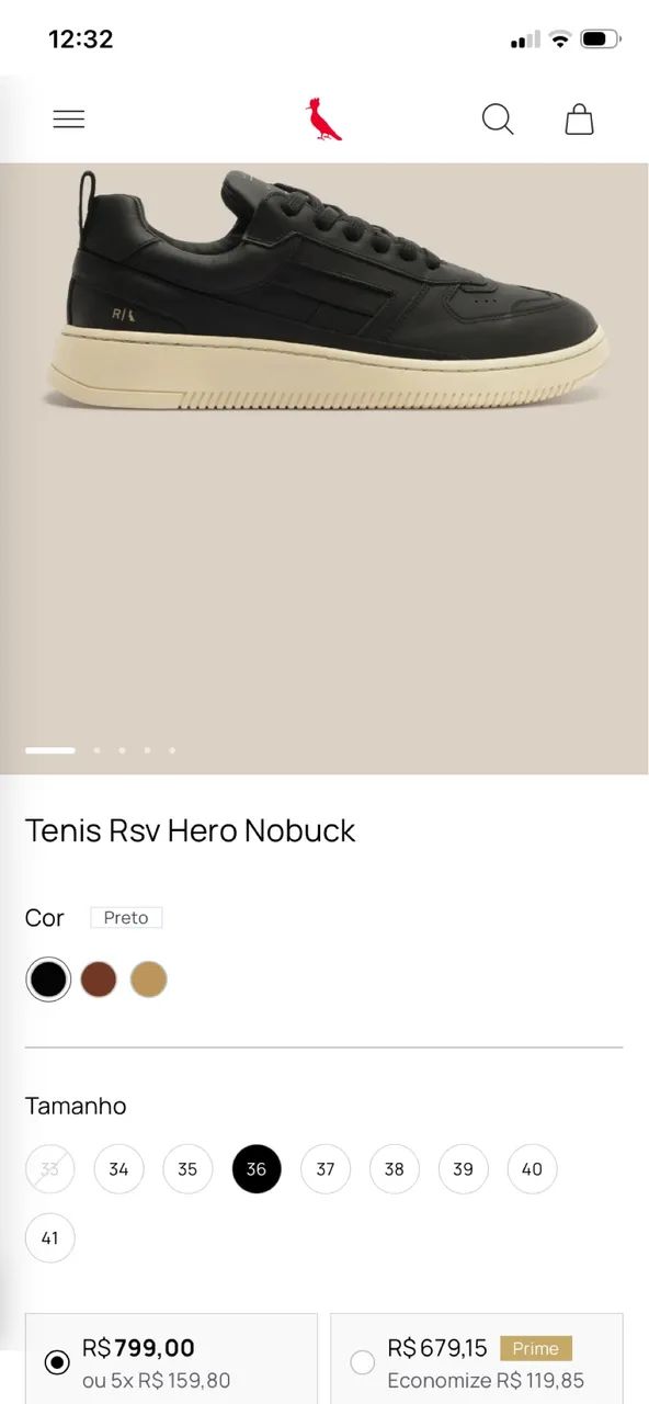 Tênis reserva 